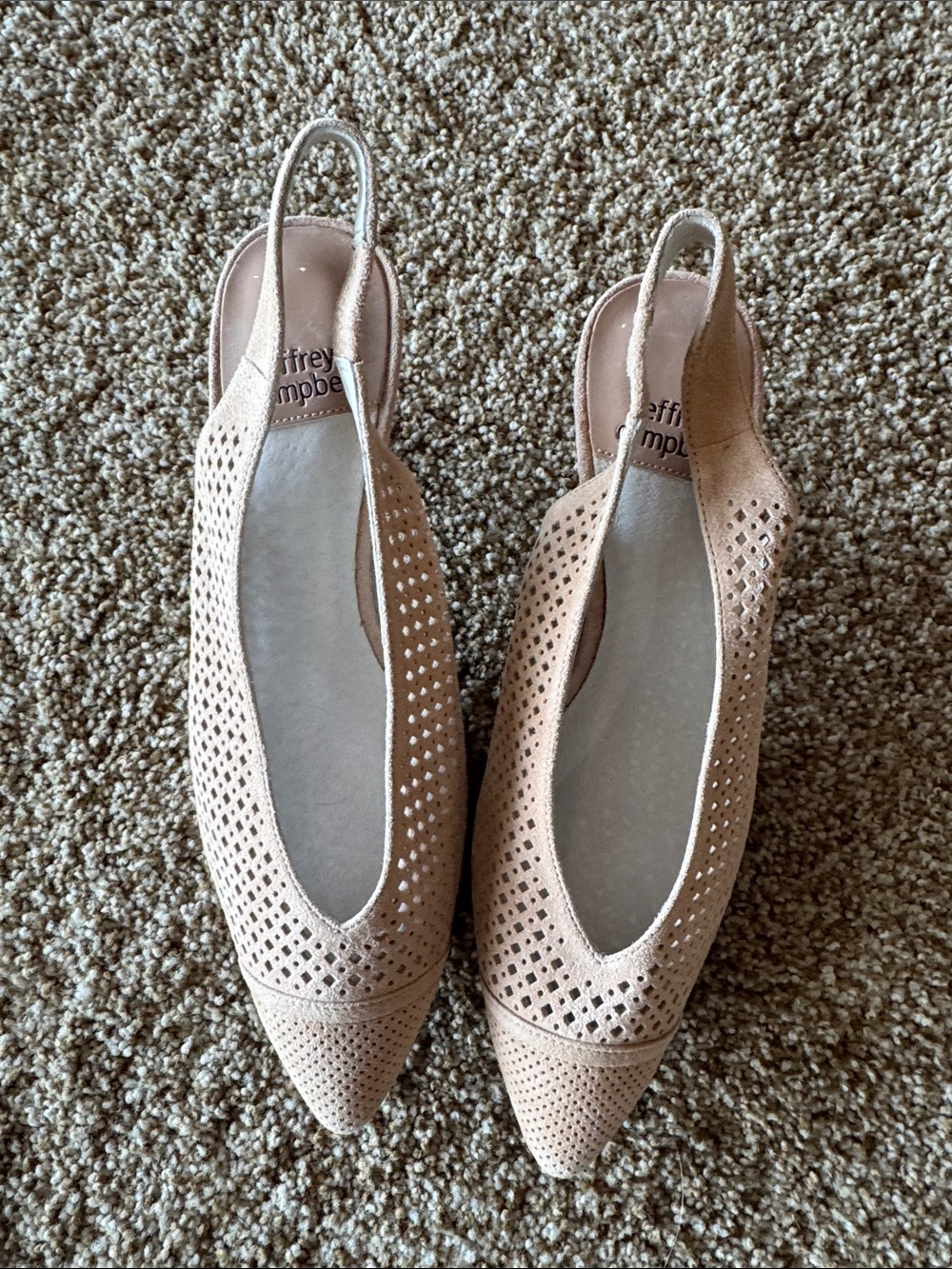Jeffrey Campbell Blush Pink Perforated Slingback Flats new 8